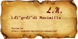 Légrádi Maximilla névjegykártya
